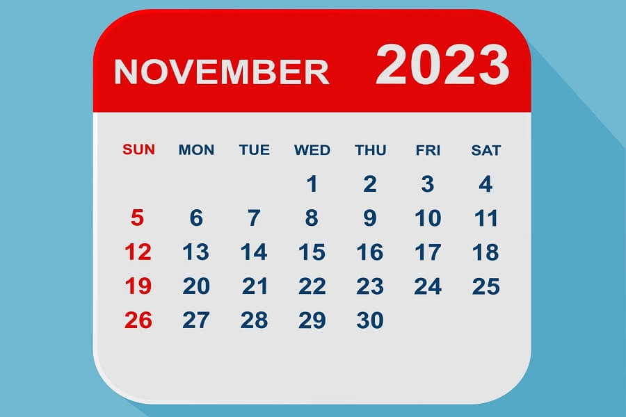 2023 november calendar