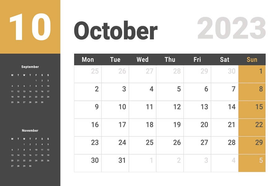 October Calendar